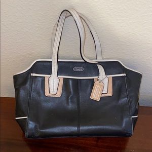 Coach Black and Cream Mini Bag